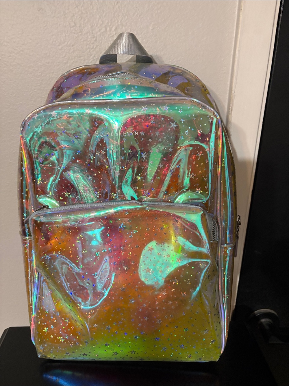 House of Flynn Iridescent Holographic Star Backpack